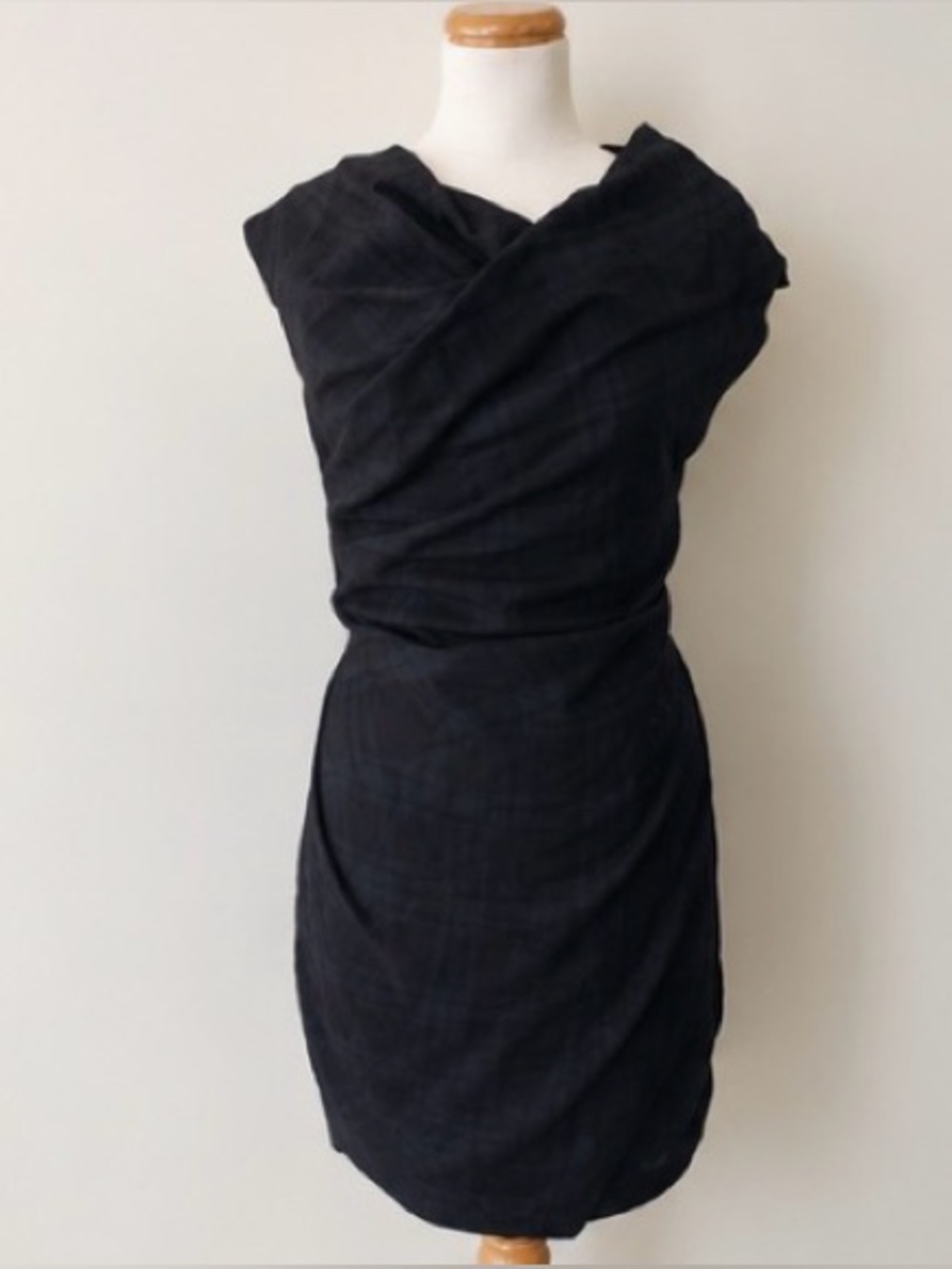 [All Saints] Spitalfields Limski Dark Blue Green Asymmetrical Dress Sz S [UK 8]